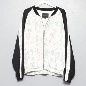 Sanctuary rayon lightweight floral bomber jacket